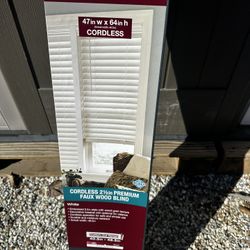 home decorator collection blinds  2.5 thick  47- w x 64 actual size 46.5 x 64  retail $85.  and here $60  no tax dls available 5 items  We have more d