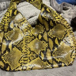 Yellow Python Saks Fifth Avenue Italy Ladies Purse