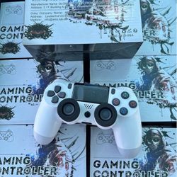PS4 Controller - White - PlayStation 4 Joystick - PS3 - PlayStation 3 - Bluetooth Wireless 