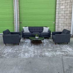 *Free Delivery* Gray Modern Living Spaces Couch Sofa Chair Set