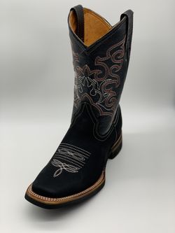 Western Rodeo Leather Square Toe Boots