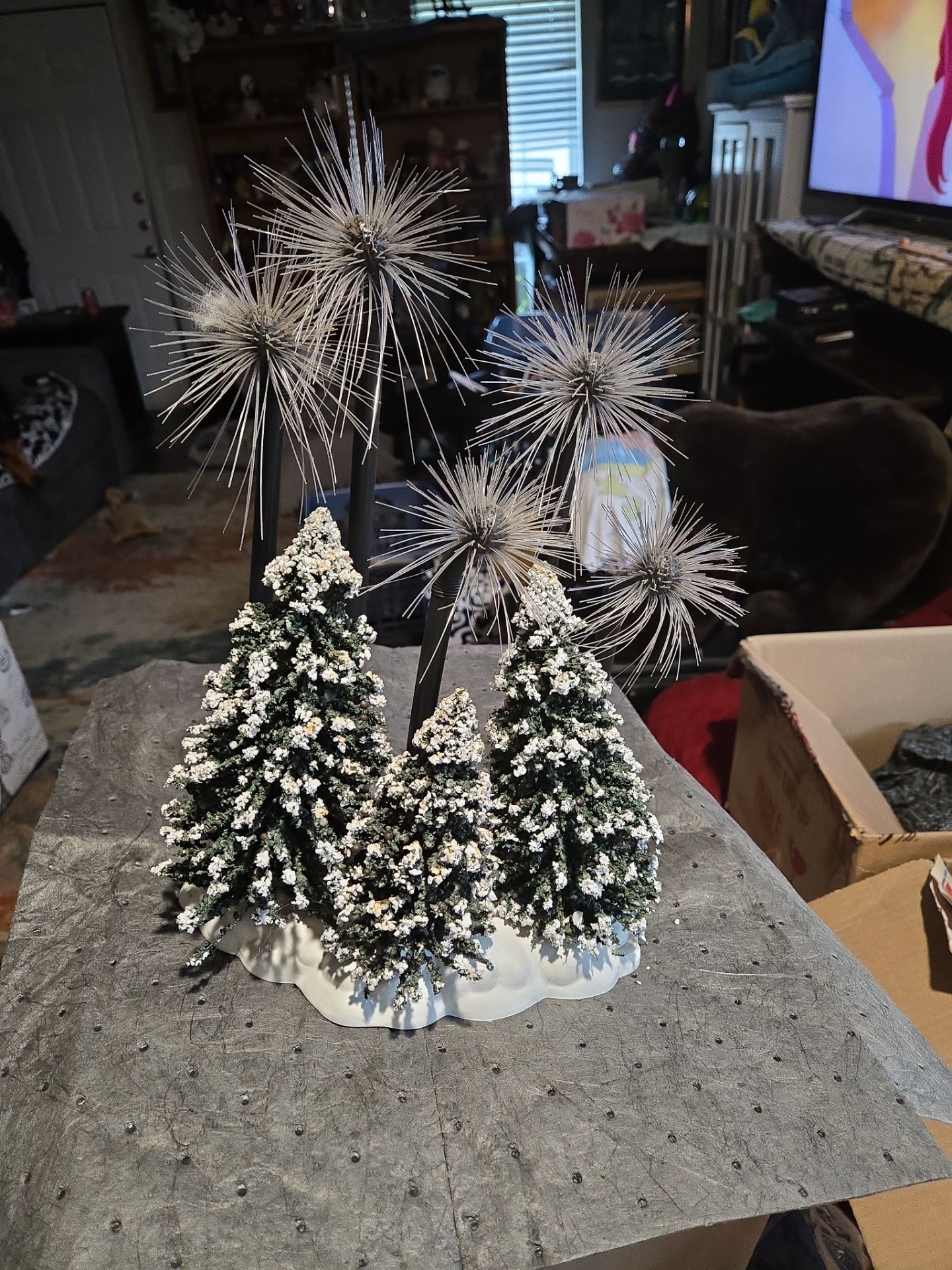 Millennium fireworks with tree