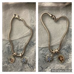 925 Sterling silver charm bracelet Disney's Frozen Character Charms Anna & Elsa