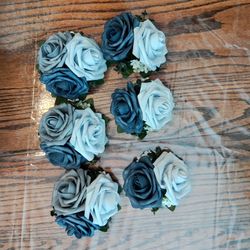 Blue Floral Cake Toppers