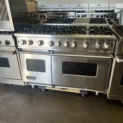 Viking 48” Wide Gas Range Stove Stainless Steel With 8 Burners