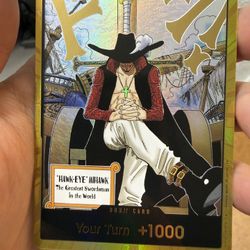 Dracule Mihawk OP14 Gold Don!! Azure Sea's Seven One Piece Card English NM