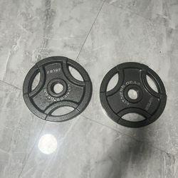Like new pair of 25lb Olympic weights plates total 50lb