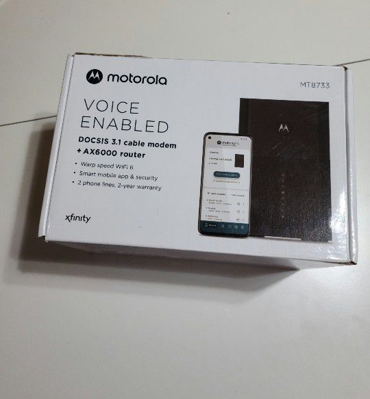 Motorola MT8733 Voice Enabled Docsis 3.1  Modem + AX6000 Router /