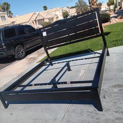 Wood King Bedframe ! Lane Furnishings 