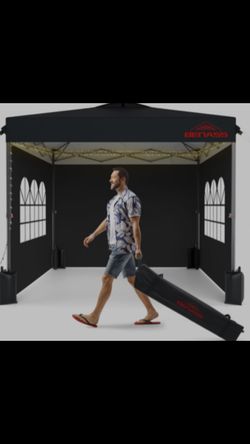 10x10 Pop Up Canopy Tent with Sidewalls, Easy Up, Heavy Duty, Blue, Perfect for Parties, Camping, Events & Vendor