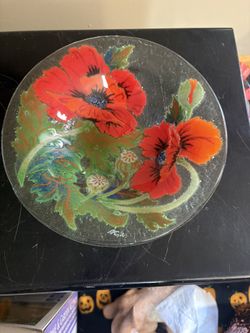 Beautiful Floral Decorative Plate 9”