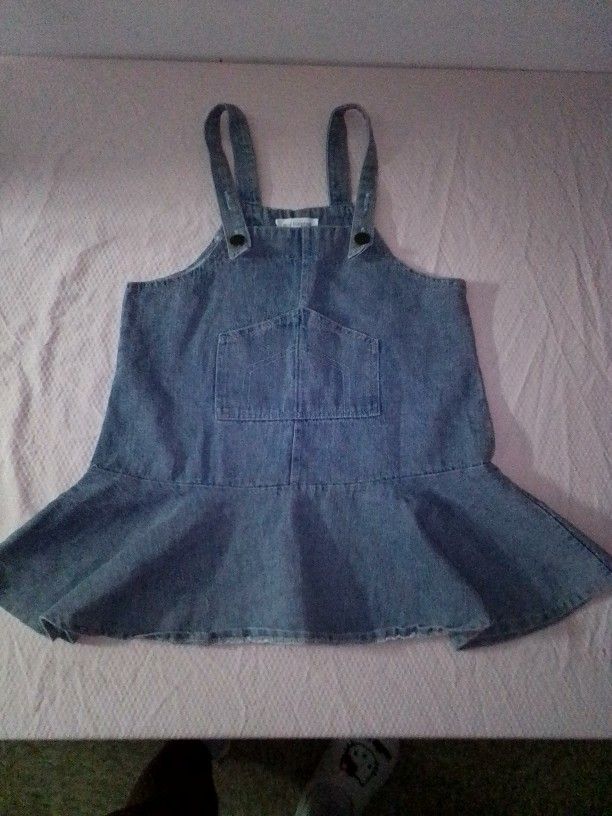 Denim Washed Overall Skater Dress