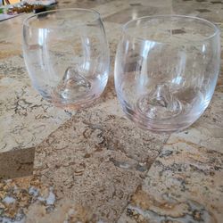 2 piece set peak bottom ice roller cocktail glasses