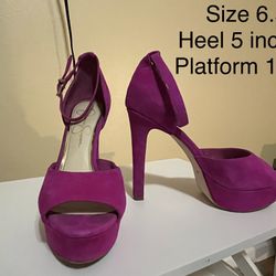 Hot Pink Platform Open Toe Heels
