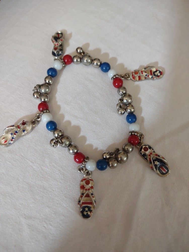 PATRIOTIC (or to Show Olympic spirit) BRACELET w/5 Tongs