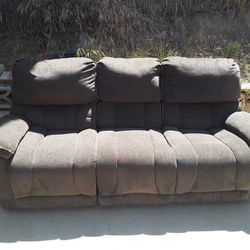 Brown Sofa Couch with Recliner 