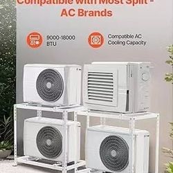 470^Mini Split Ground Stand, Anti-Vibration Mini Split Stand for 9000-18000 BTU Ductless Air Conditioner Heat Pump, Heavy Duty AC Base Bracket Floor M