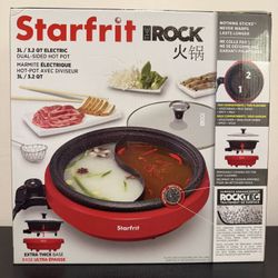 Starfrit Dual-Sided Electric Hot Pot, 1200W, Non-stick