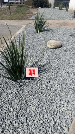 Gravel rocks decorative white gold gray 3/4 3/8 1.5”