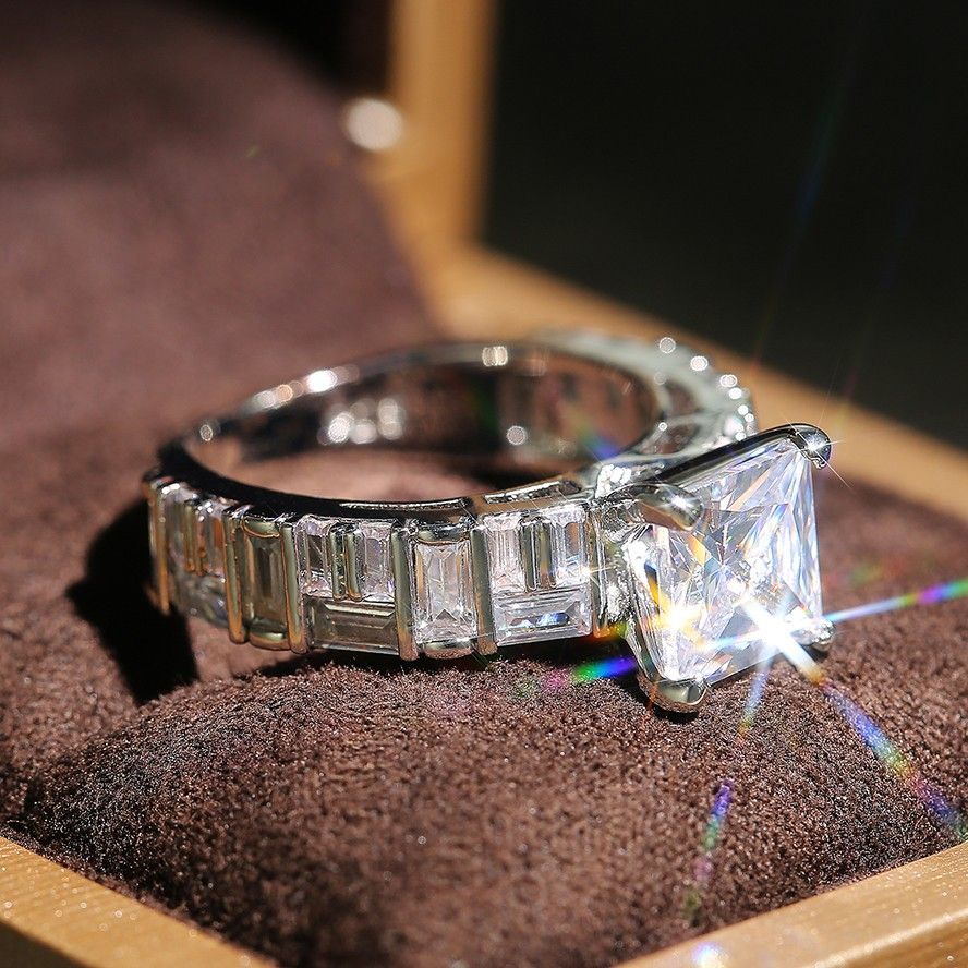 "Fashion Gorgeous Square Zircon Princess Cut Trendy Ring for Women, PD841
 

