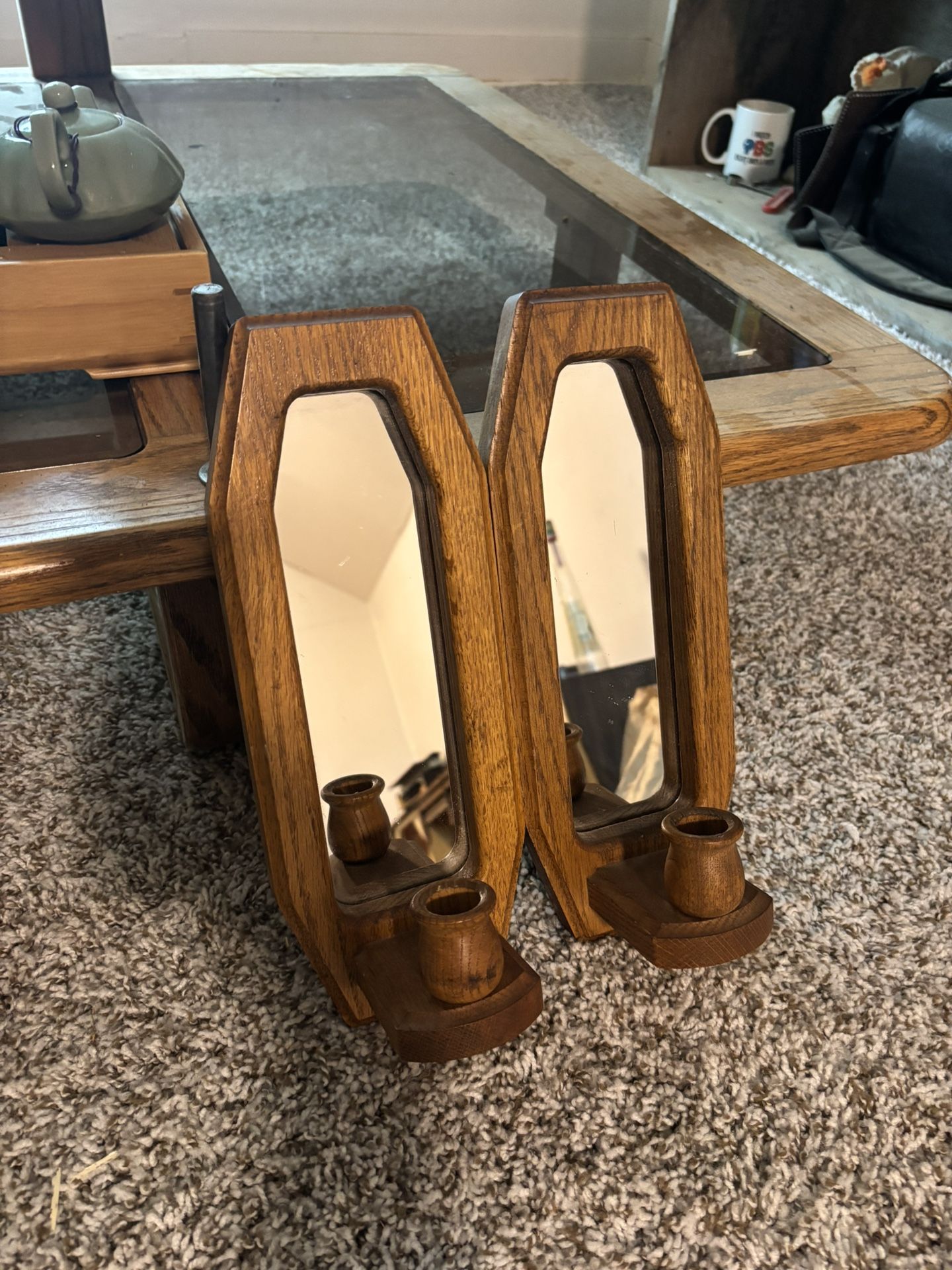 Wooden Wall Candle Holders 