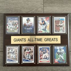 New York Giants All Time Greats Wooden Plaque. NO HOLD