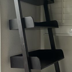 Black Ladder Bookshelf - 5 Shelves - Height: 5Feet8inches - Width:2Feet1inches