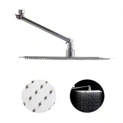 Sarlai 12" Shower Head with Pivoting Arm in Brushed Nickel