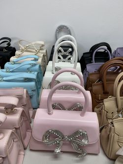 Pink silver bow Handbag