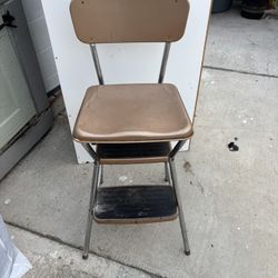 Vintage Cosco 2 Step metal kitchen step-stool chair