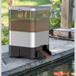 Pawfly Automatic Fish Feeder - Large Capacity Vacation Timer, Moisture-Proof Outdoor Koi Fish Feeder, Battery Powered
