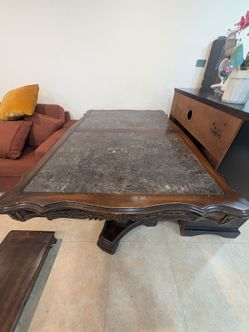 Wooden Table with extension leaf $75