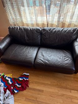 Leather love seat