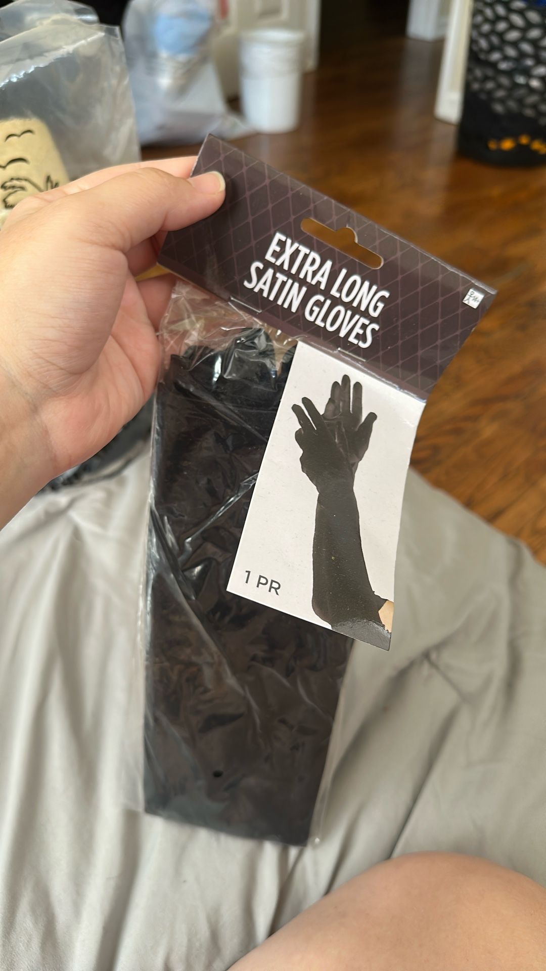 extra long satin gloves for halloween