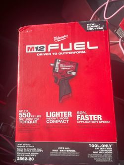 MILWAUKEE M12 12v  3/8” BRUSHLESS CORDLESS IMPACT WRENCH ONLY
