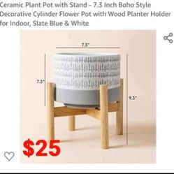 Beautiful Ceramic Plant Pot with Stand - BRAND NEW