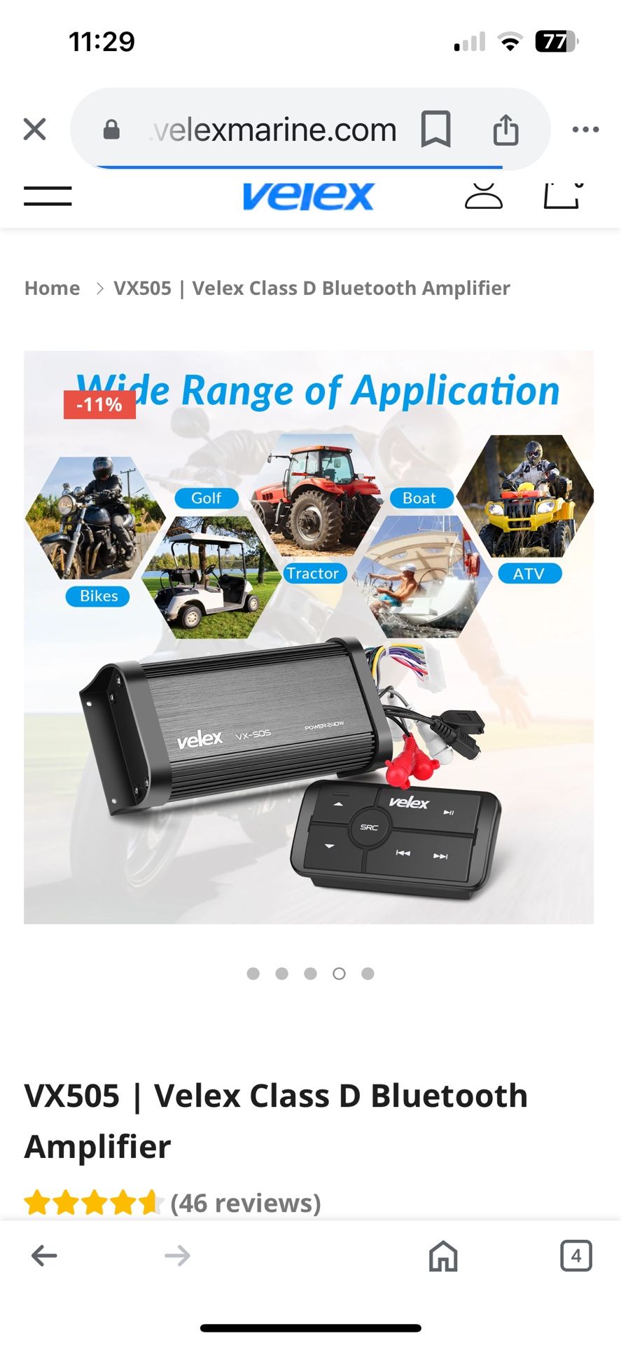 New Velex VX505 Bluetooth Wireless Amp