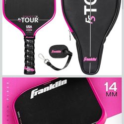 Franklin Sports Pro Pickleball Paddle Set - FS Tour Series Carbon Fiber Pickleball Paddle, Paddle Cover + Paddle Eraser - Official USA Pickleball (USA