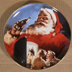 Coca-Cola Santa Plate Stocking up For Santa 