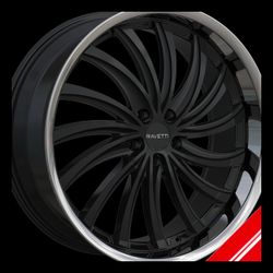 Brand New 20" RM15 5x114.3 Black with Stainless Steel Lip Wheels