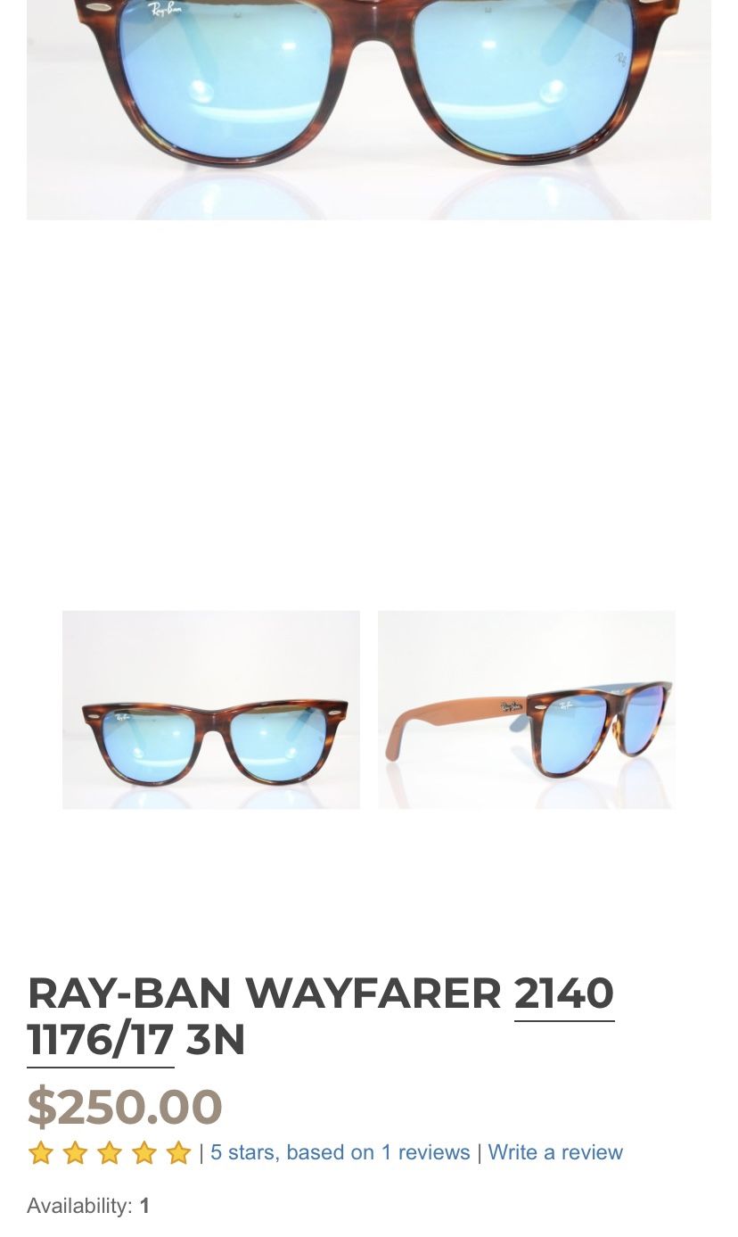 RARE! Ray-Ban WAYFARER 2140 1176/17 3N - Turquoise Lens