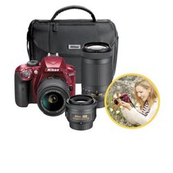 Nikon D3400, Triple Lens + Bag Kit