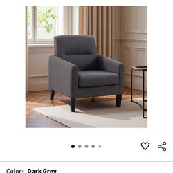 Dark Grey Upholstered Couch Chair