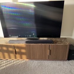 Modern 71” TV Stand – Fluted Mid Century Style