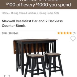 Like New Bar Table With Bar Stools 