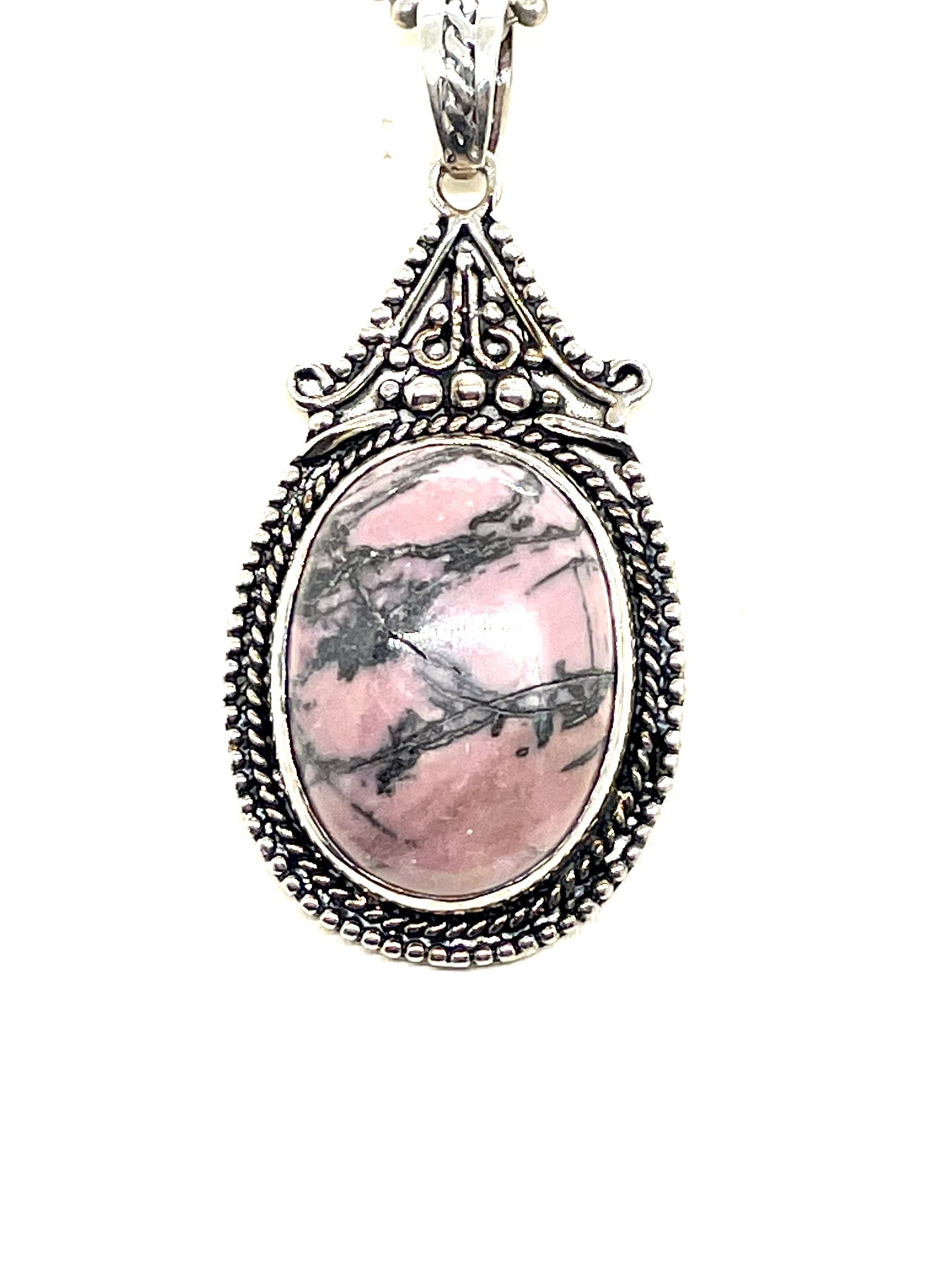 Sterling Rhodochrosite Necklace