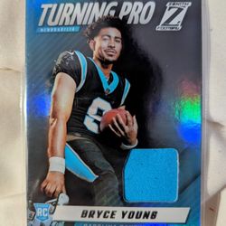 2023 Panini Zenith NFL Bryce Young "Turning Pro" Jersey Patch Rookie Card Panthers