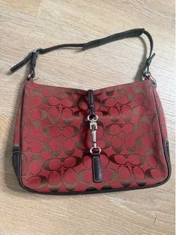 Vintage red and brown Coach Bag