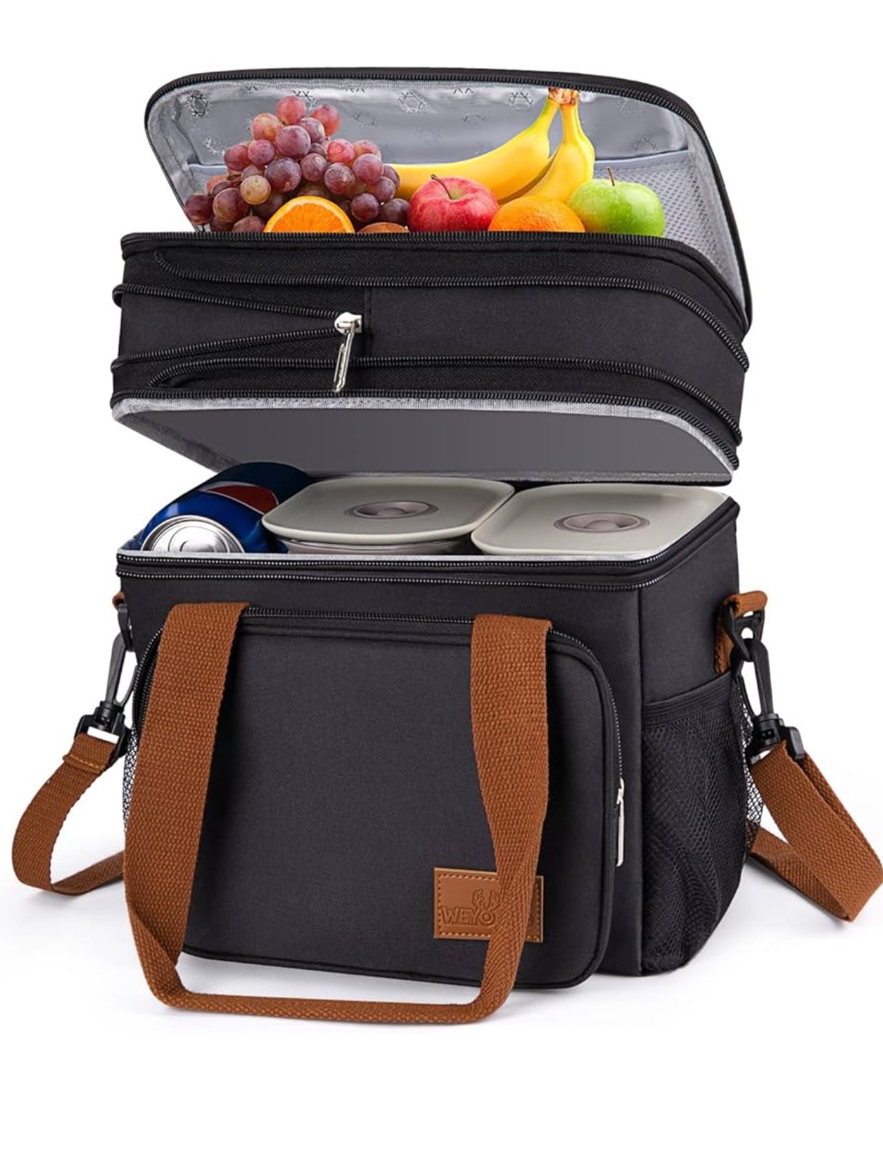 Brandnew Lunch Box for Men, 17L Insulated Cooler Lunch Bag Women Expandable Double Deck Lunch Cooler Bag,Lightweight Leakproof Lunch Tote Bag, Suit Fo