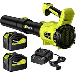 Leaf Blower Cordless,2 x 21V 6.0Ah Battery and Charger, 650CFM Electric Cordless Leaf Blower, 3-Variable Speed & Turbo Mode, Blowers for Lawn Care